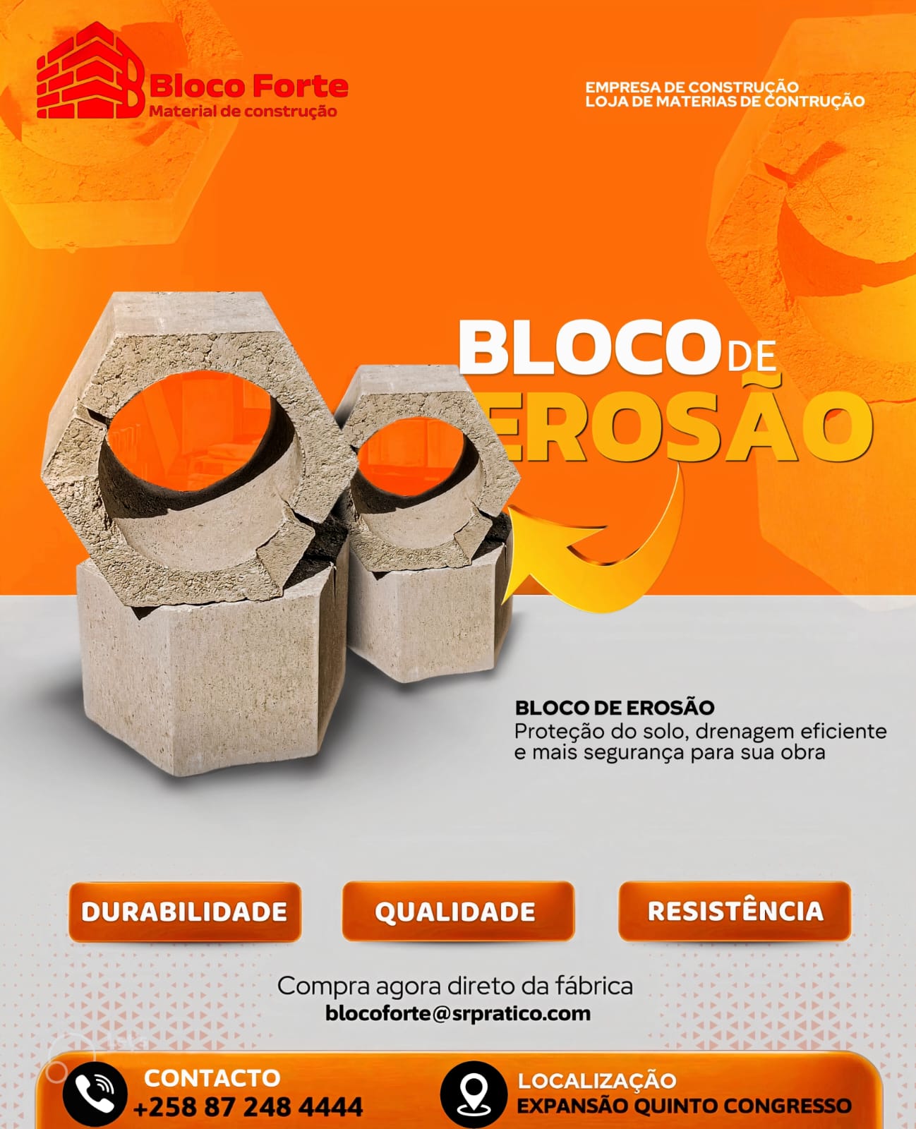 Bloco Forte flyer: erosion-control block (bloco de erosão)